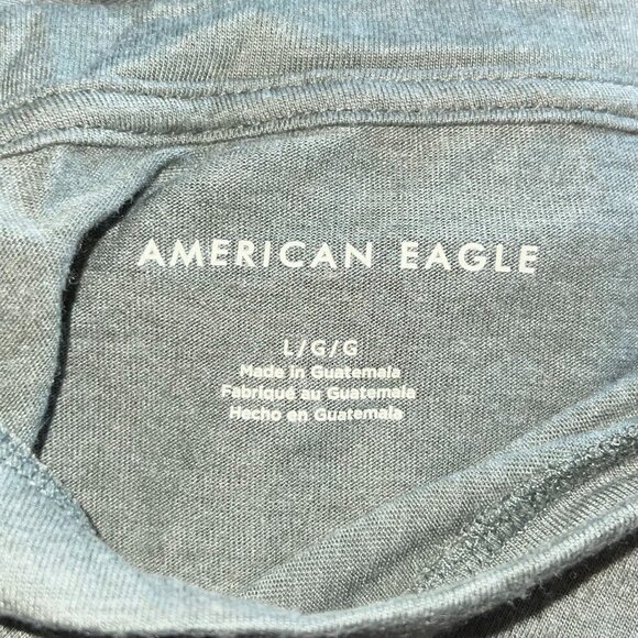 American Eagle green blouse, short sleeved flowy - Picture 3 of 3